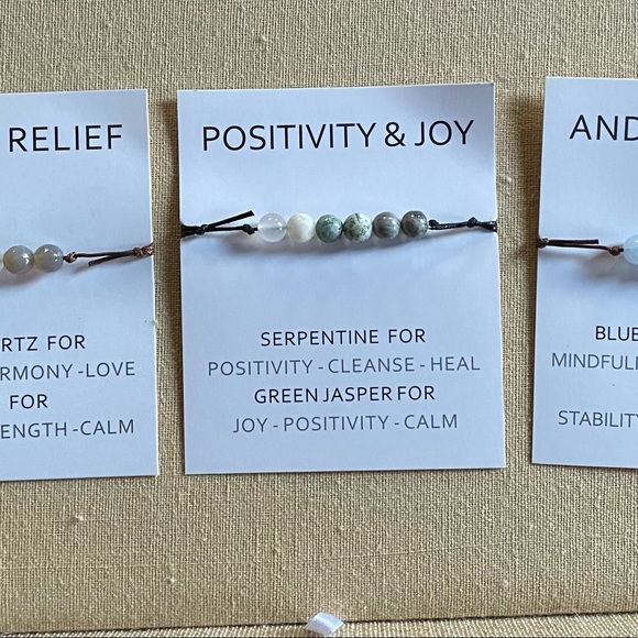 Bracelet Emotional Healing Inspirational Stone bracelet w card - Picture 5 of 10